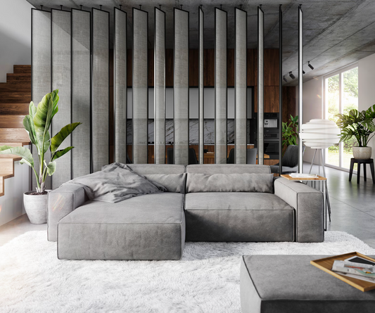 Ecksofa Sirpio - Couch Recamiere variabel -Strukturstoff