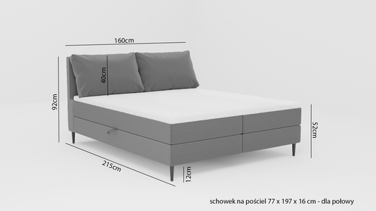 Louis Boxspringbett Ehebett Polsterbett Bett Dunkelgrau - 160 x 200