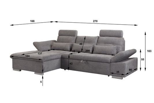 Eckcouch Merkur mit Schlaffunktion