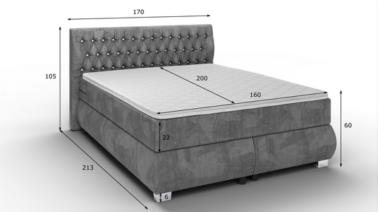 Rumba Modernes Polsterbett Ehebett - Bett