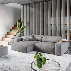 Ecksofa Sirpio - Couch Recamiere variabel -Strukturstoff