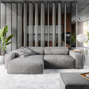 Ecksofa Sirpio - Couch Recamiere variabel -Strukturstoff