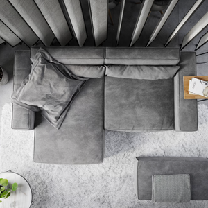 Ecksofa Sirpio - Couch Recamiere variabel -Strukturstoff