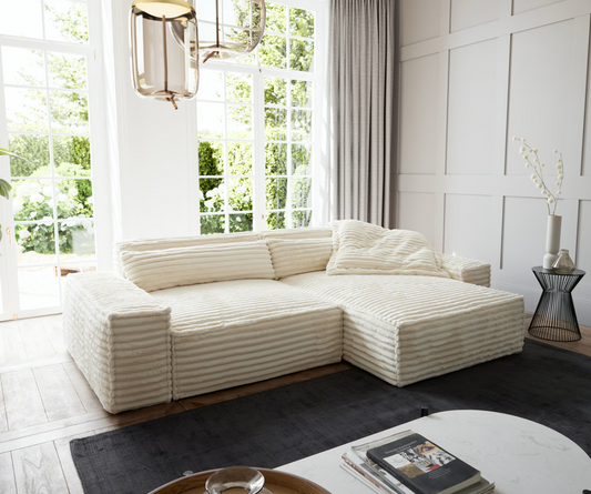 Ecksofa Sirpio - Couch Recamiere variabel - Plüsch