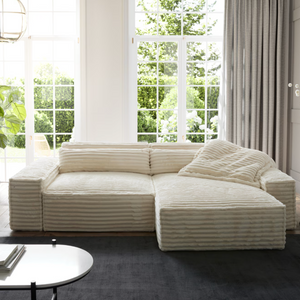 Ecksofa Sirpio - Couch Recamiere variabel - Plüsch