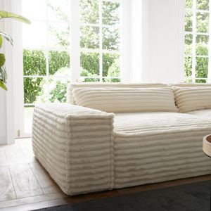 Ecksofa Sirpio - Couch Recamiere variabel - Plüsch