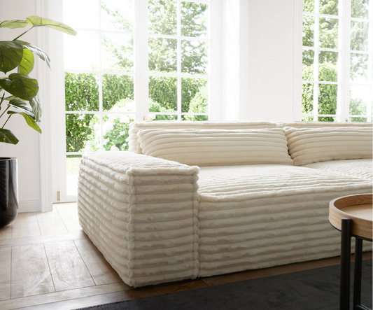 Ecksofa Sirpio - Couch Recamiere variabel - Plüsch