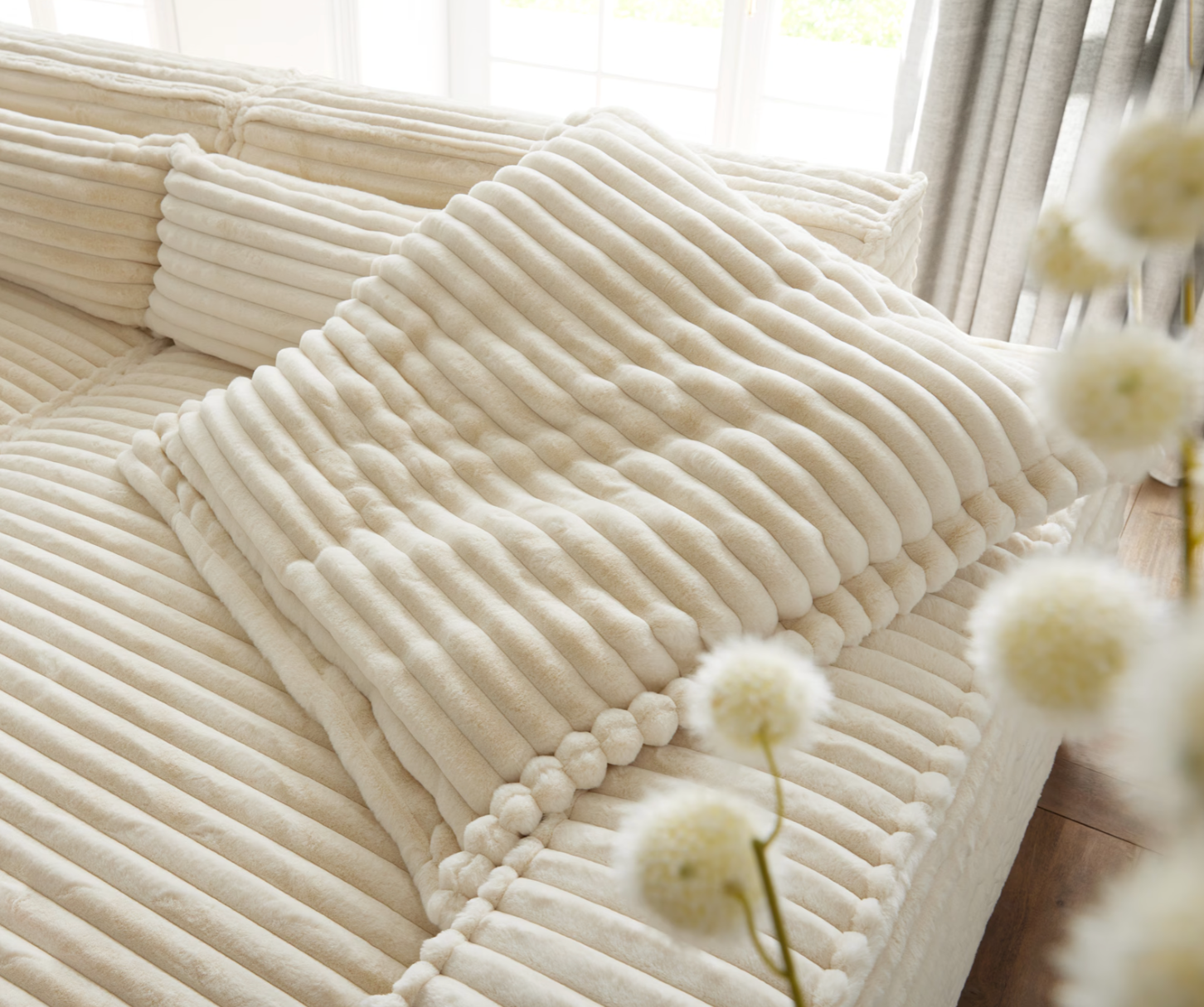 Ecksofa Sirpio - Couch Recamiere variabel - Plüsch