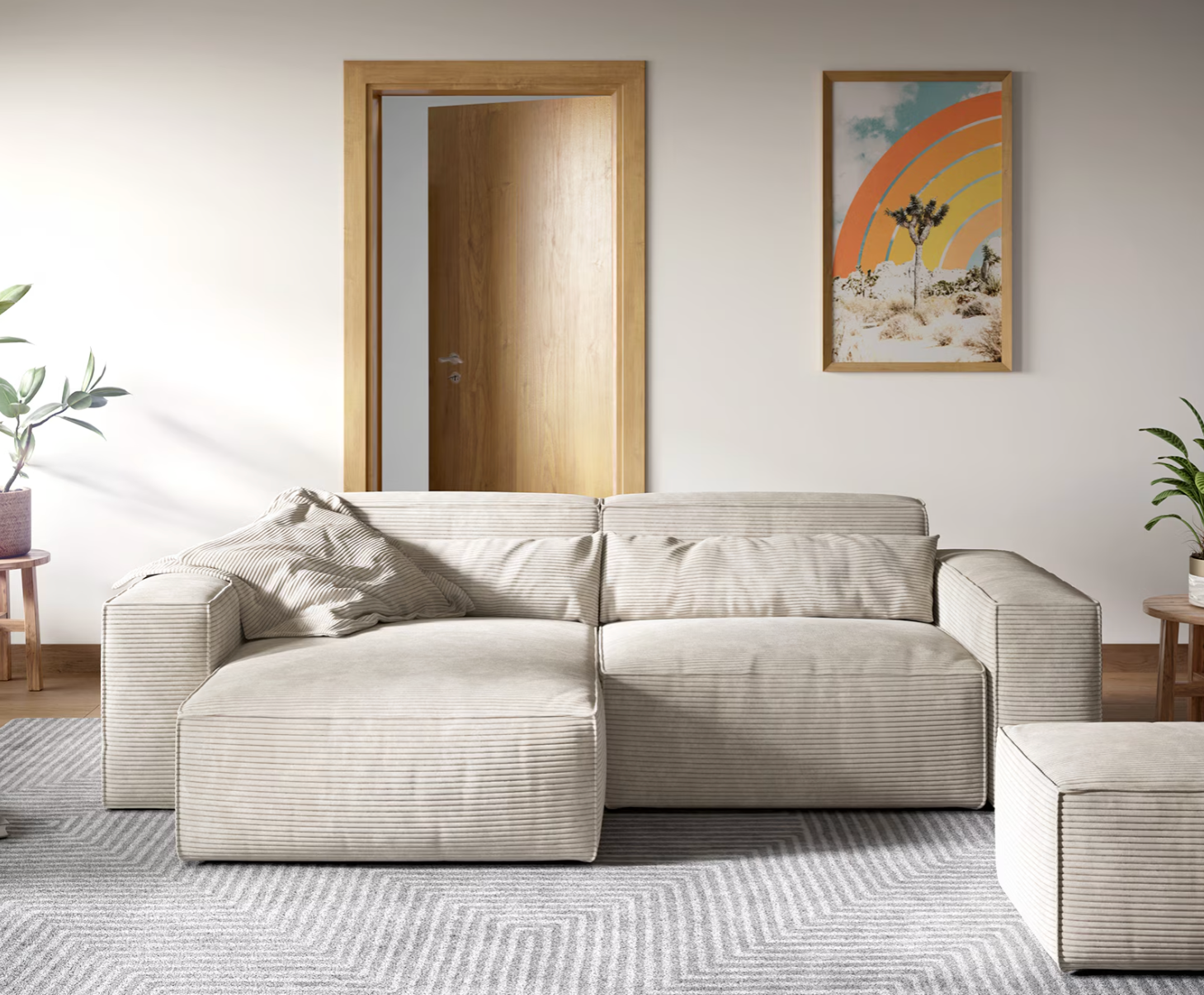 Ecksofa Sirpio - Couch Recamiere variabel - Cord