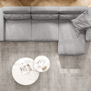 Ecksofa Sirpio - Wohnlandschaft XL Cord - Grau