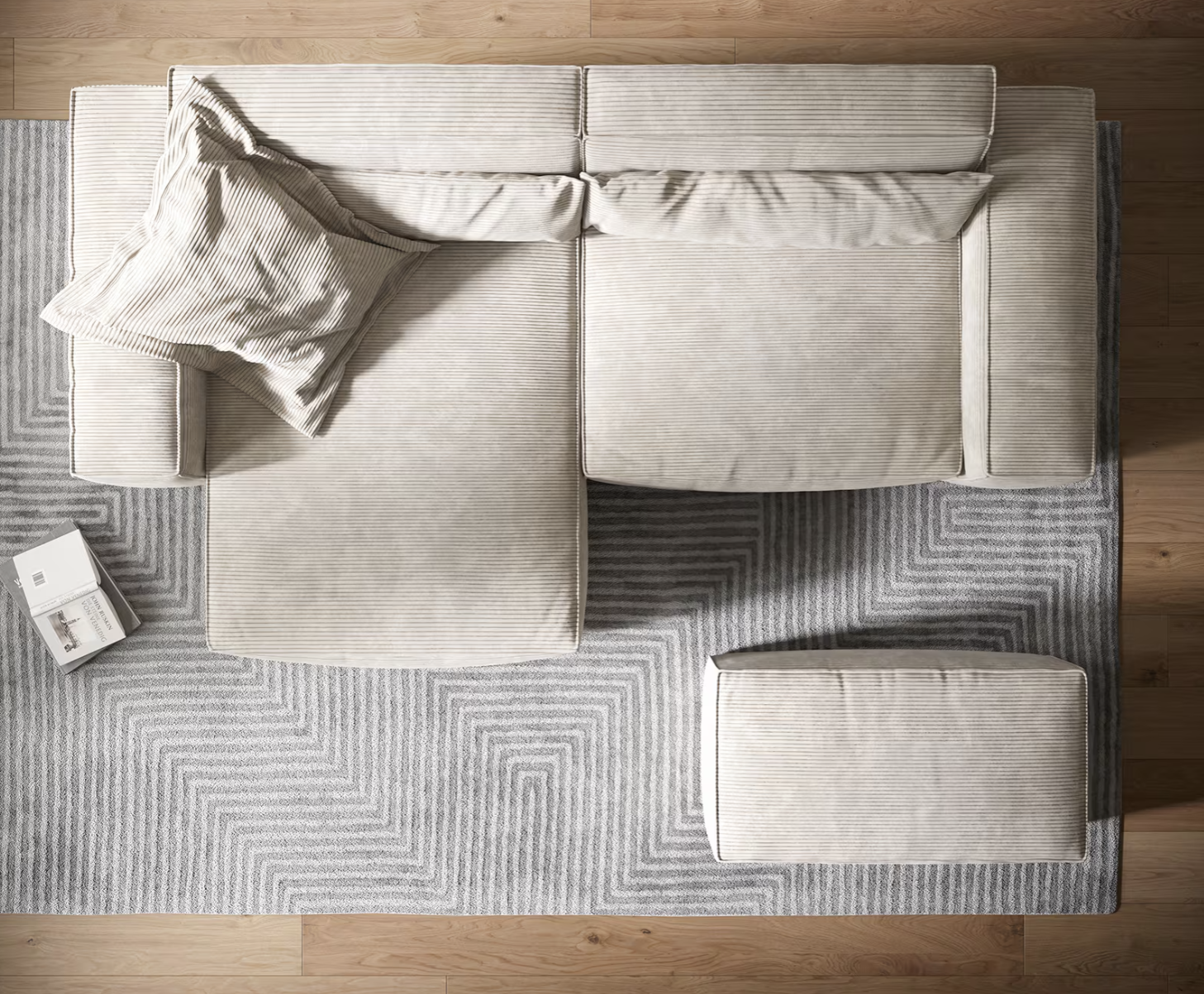 Ecksofa Sirpio - Couch Recamiere variabel - Cord