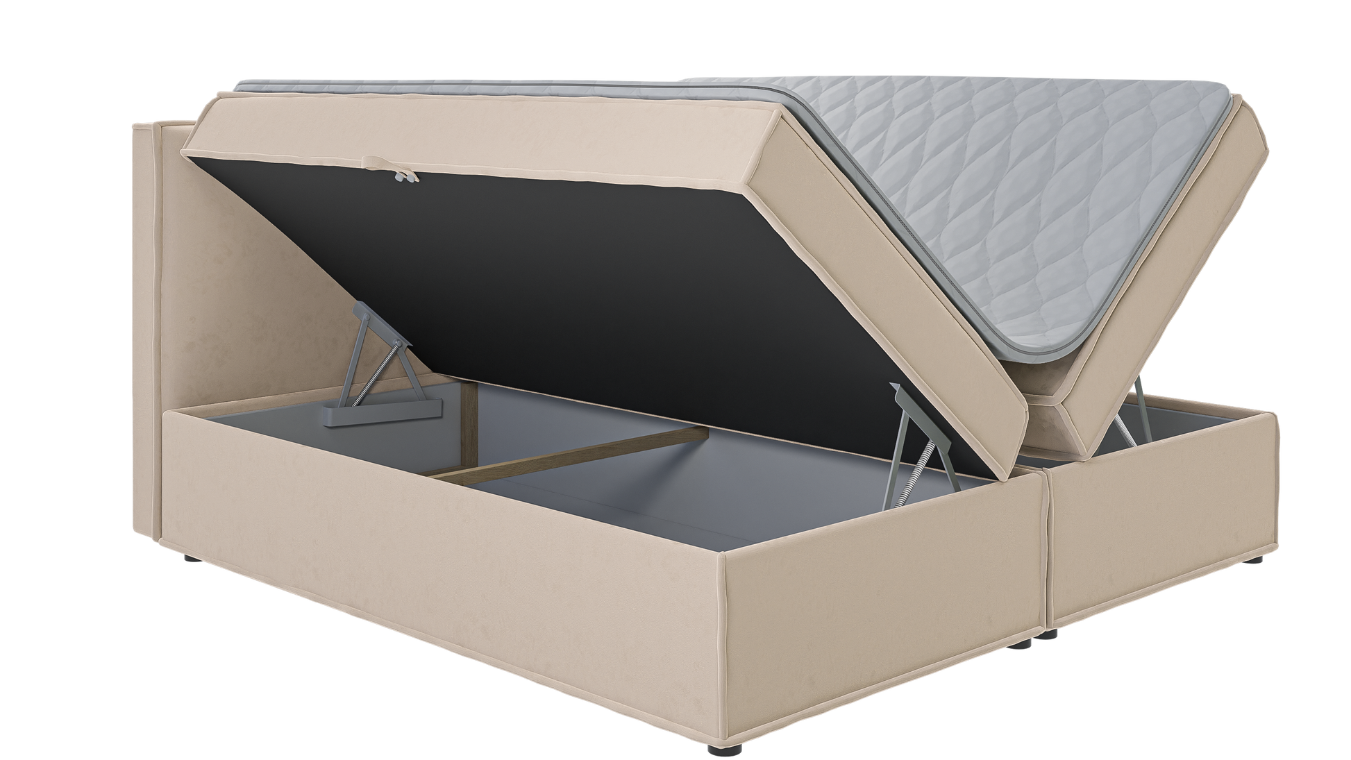 Jake Boxspringbett mit Bettkasten – Größen 90x200 bis 200x200 – Stauraum & Federung