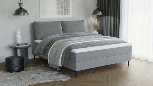 Louis Boxspringbett Ehebett Polsterbett Bett Dunkelgrau - 160 x 200