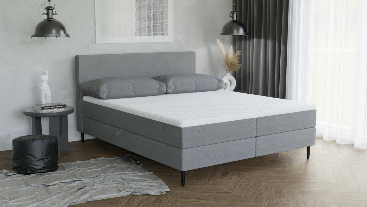 Louis Boxspringbett Ehebett Polsterbett Bett Dunkelgrau - 160 x 200