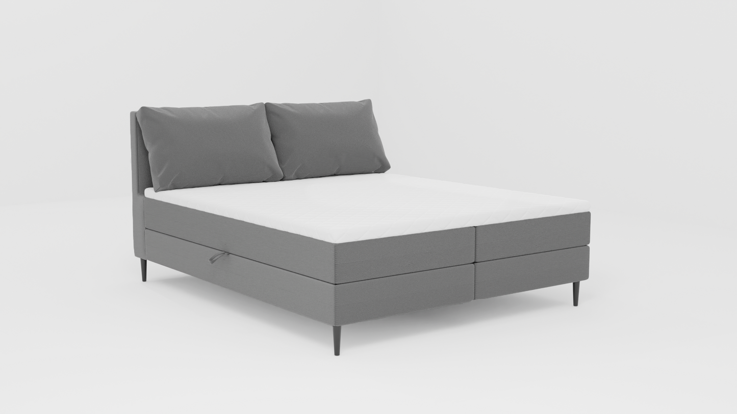 Louis Boxspringbett Ehebett Polsterbett Bett Dunkelgrau - 160 x 200