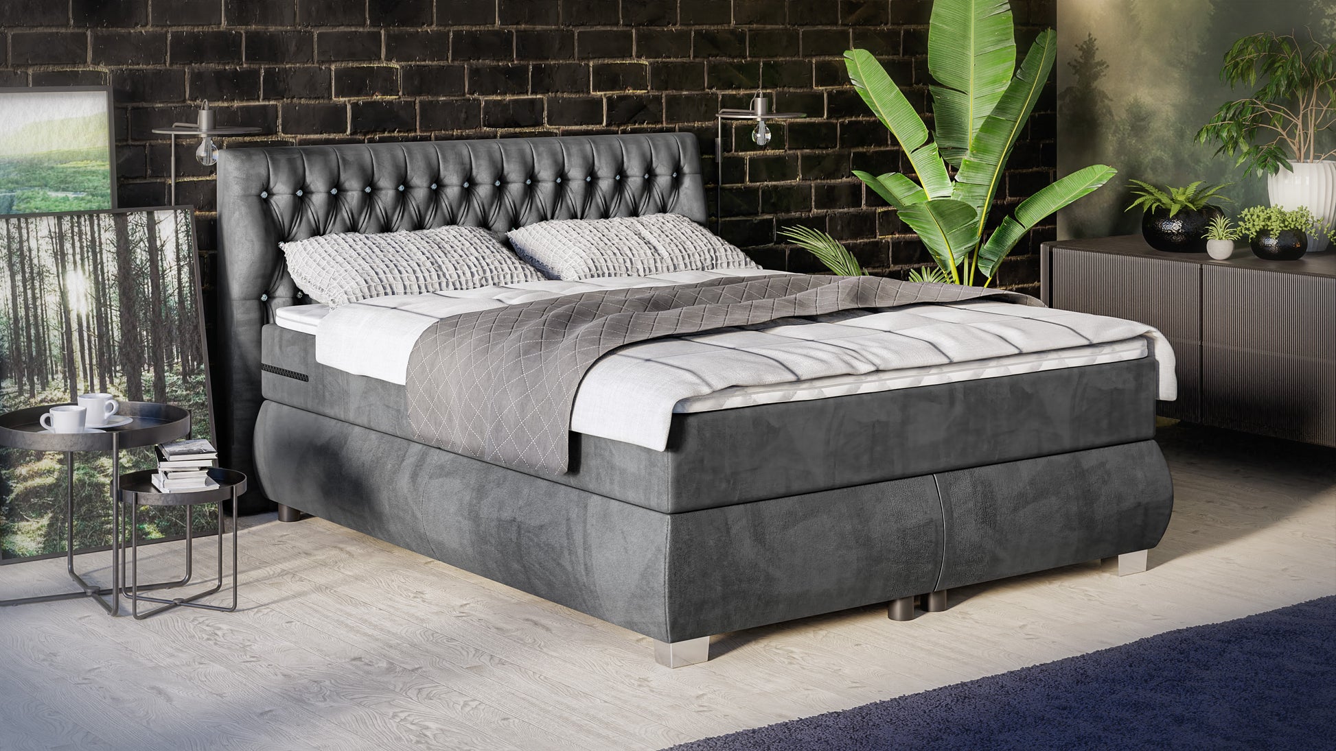 Rumba Modernes Polsterbett Ehebett - Bett