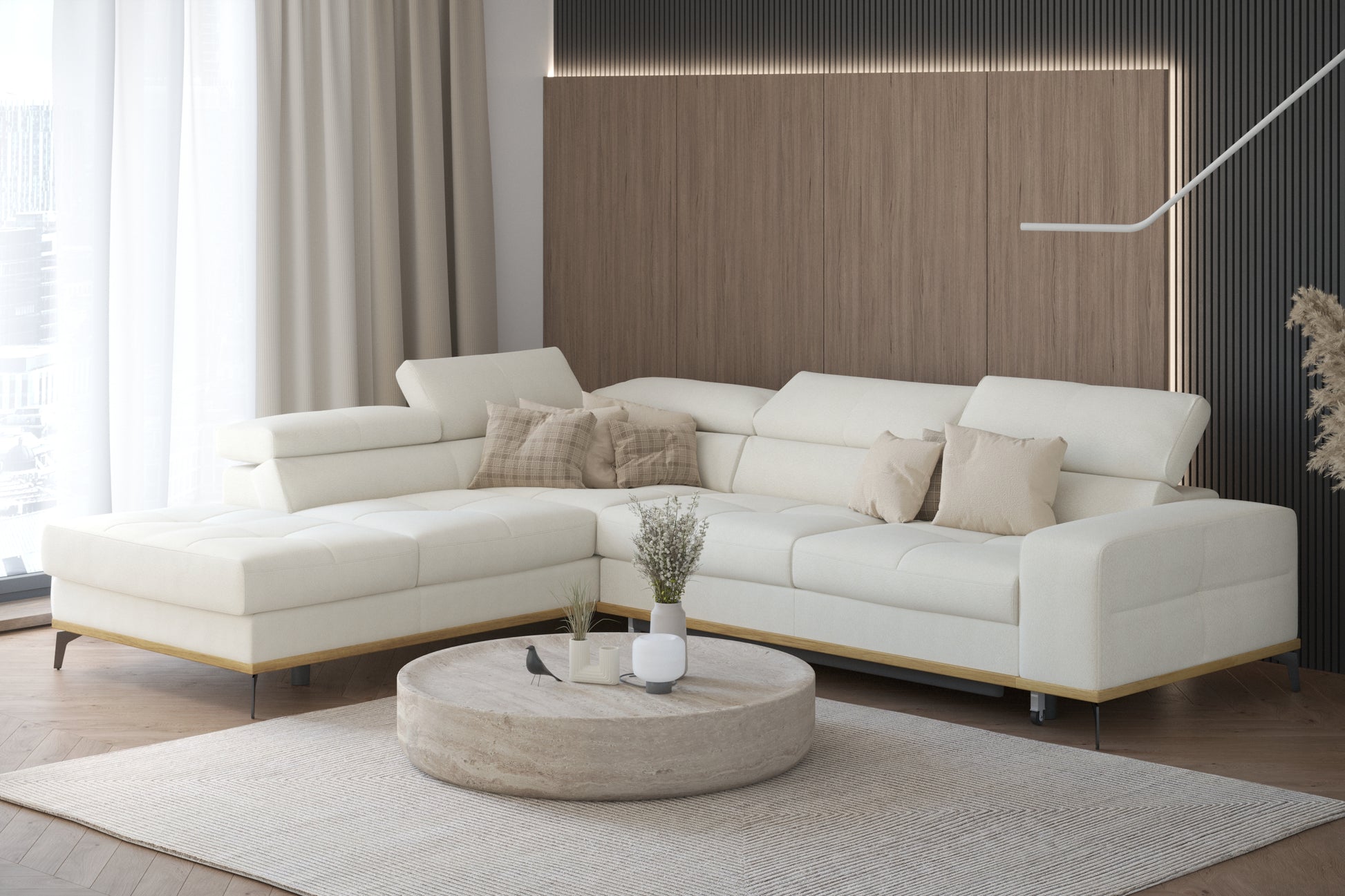 Ecksofa William mit Schlaffunktion & Stauraum Couch